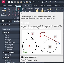 Fix tool from Geometric section on Parametric tab